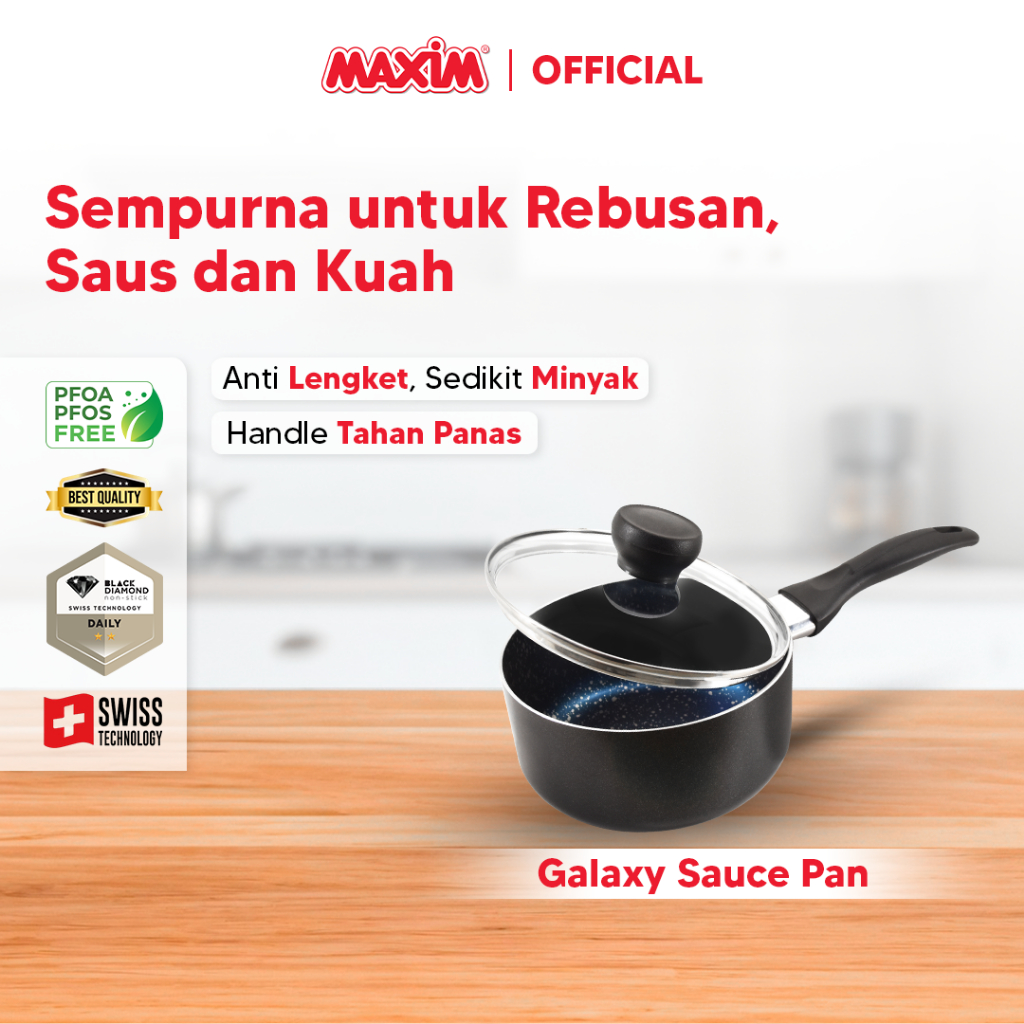 Maxim Galaxy Teflon Anti Teflon Lengket 18cm Saucepan