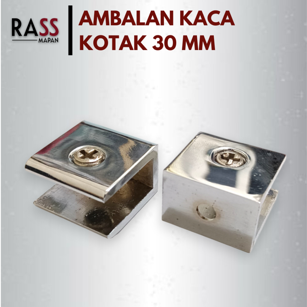 Ambalan Kaca Kotak 30mmx30mm Untuk Kaca 12mm