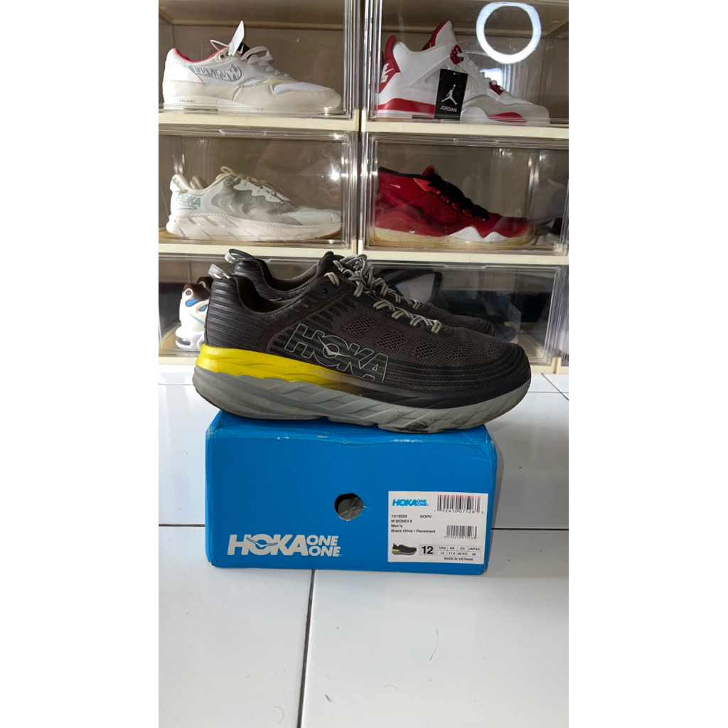 HOKA ONE BONDI 6 BLACK OLIVE Sz 46