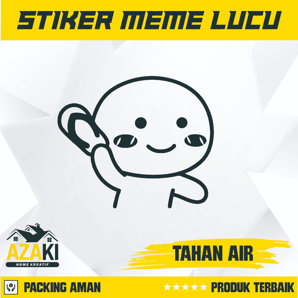 stiker meme lucu lempar sendal cuting sitker untuk mobil motor