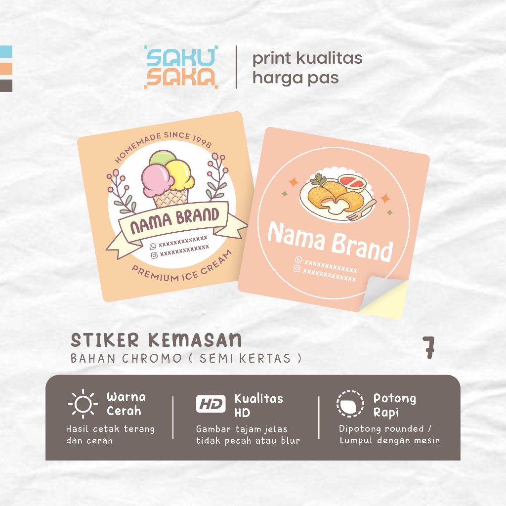 Stiker Label Makanan Stiker Label Logo Sticker Olshop Stiker Makanan Stiker Logo Custom ( LABEL 7 SA