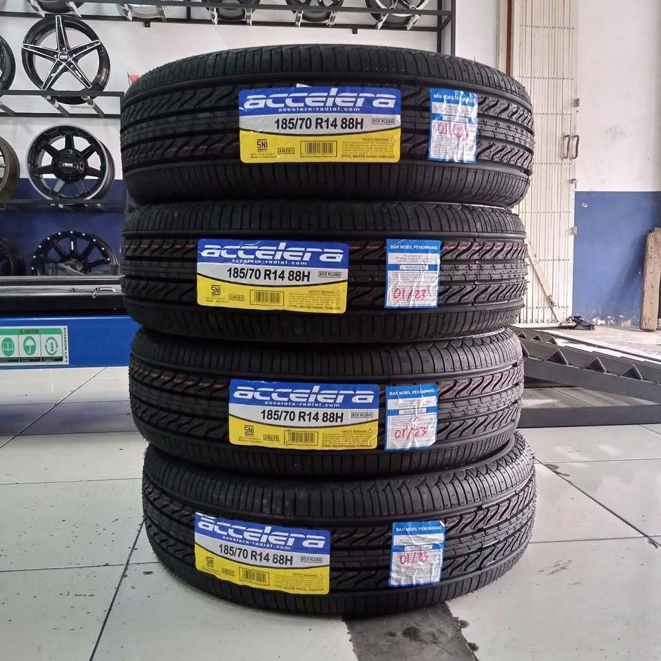 BAN MOBIL BARU MERK ACCELERA ECO PLUSH 185 70 R14 RING 14 185/70R14 SIGRA CALYA