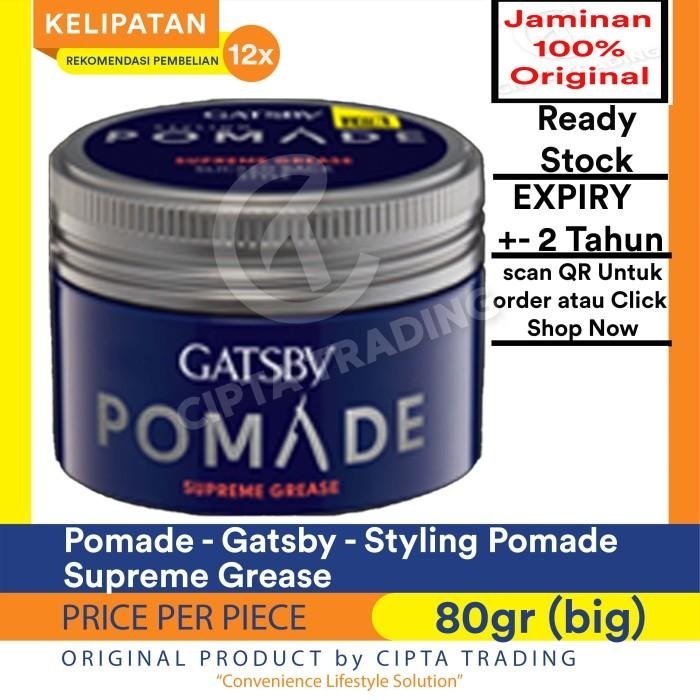 Minyak rambut pomade gatsby styling pomade Supreme Grease besar 80g