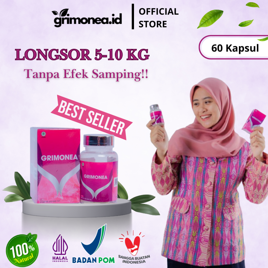 (PELANGSING) Grimonea Diet Herbal Alami 1 botol 60 capsul