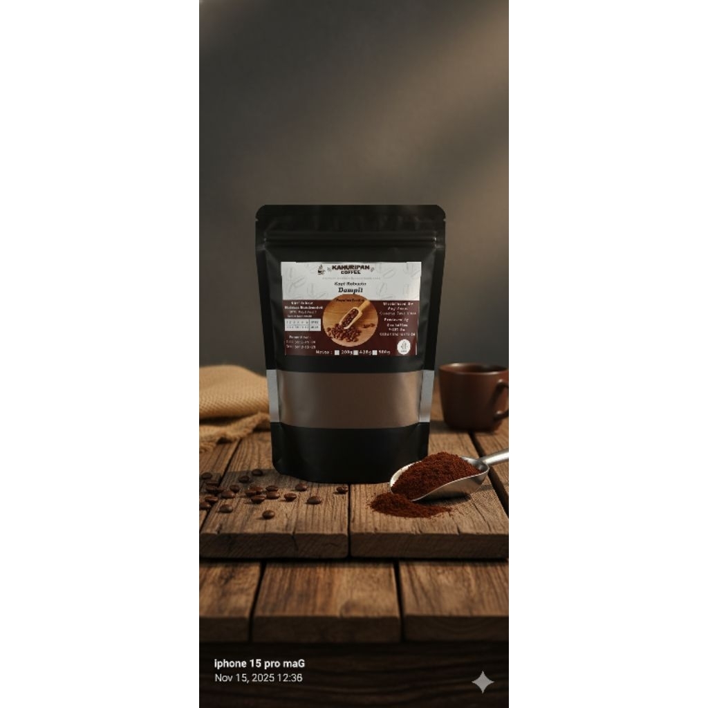 kopi bubuk robusta dampit, 100% kopi asli