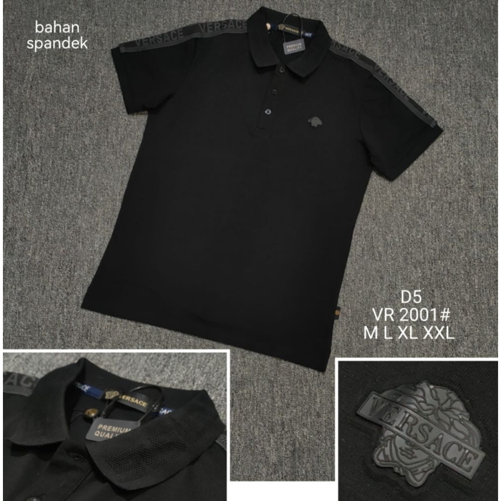 KAOS KERAH IMPORT VERSACE HITAM