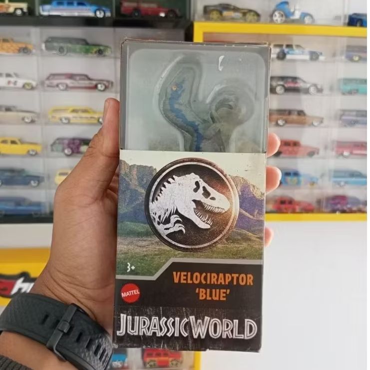 MAINAN DINOSAURUS JURASSICPARK VELOCIRAPTOR BLUE MATTEL