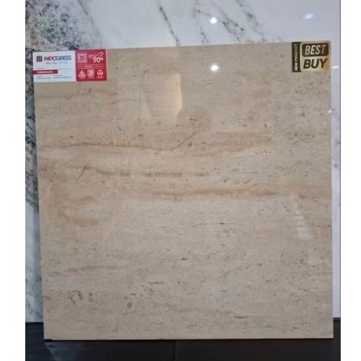 granit Indogress 60x60 Talia brune motif travertine Glossy