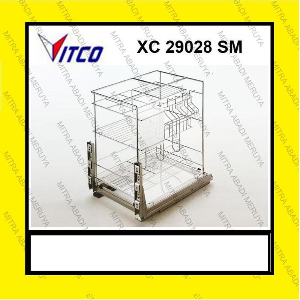 VITCO XC 29028 SM Rak Gelas Dapur Stainless Botol Bumbu Slow Motion