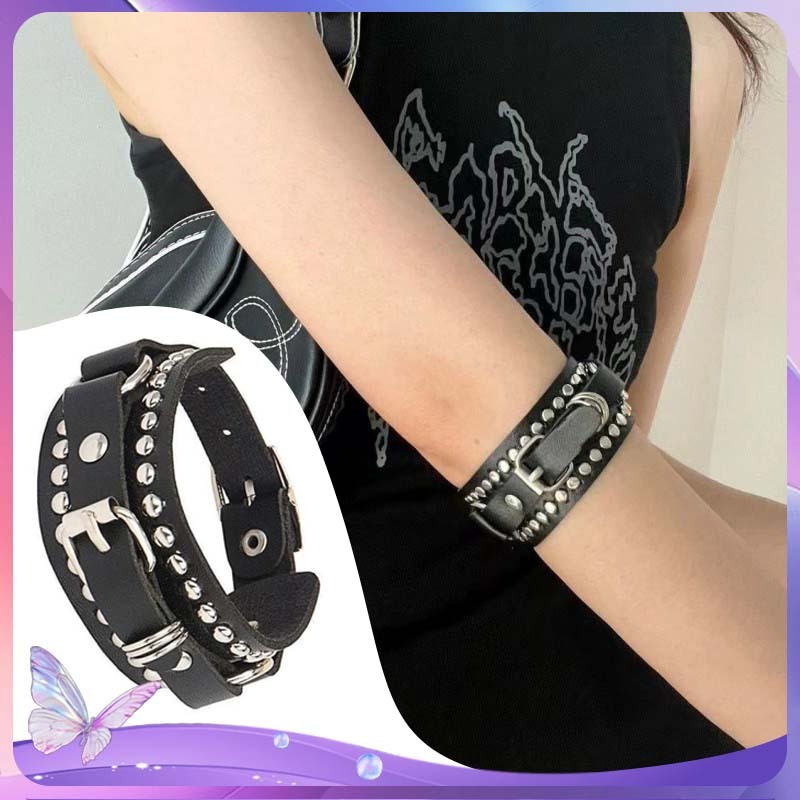 Gelang Punk Rock Metal Gothic Gelang Aksesoris Rock N Roll Bracelet Rock Gelang Punk