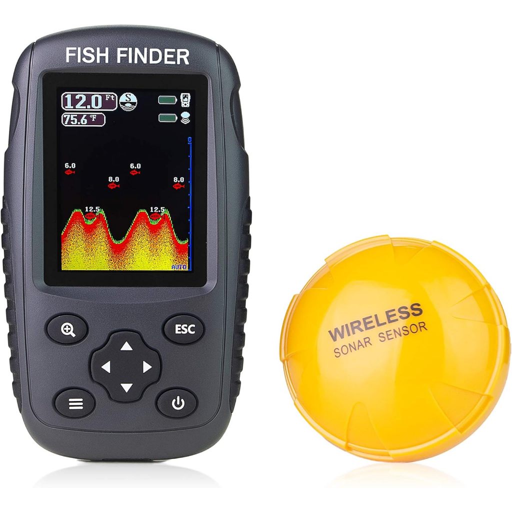 Venterior Portable Rechargeable Fish Finder Wireless Sonar Sensor Fishfinder Depth