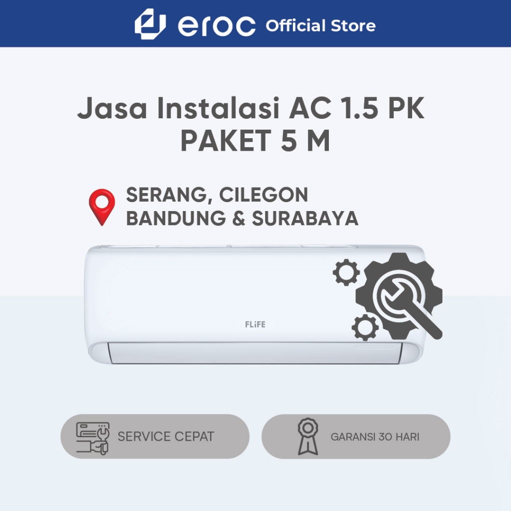 Jasa Instalasi AC 1.5 PK Paket 5 M — Serang, Cilegon, Bandung & Surabaya