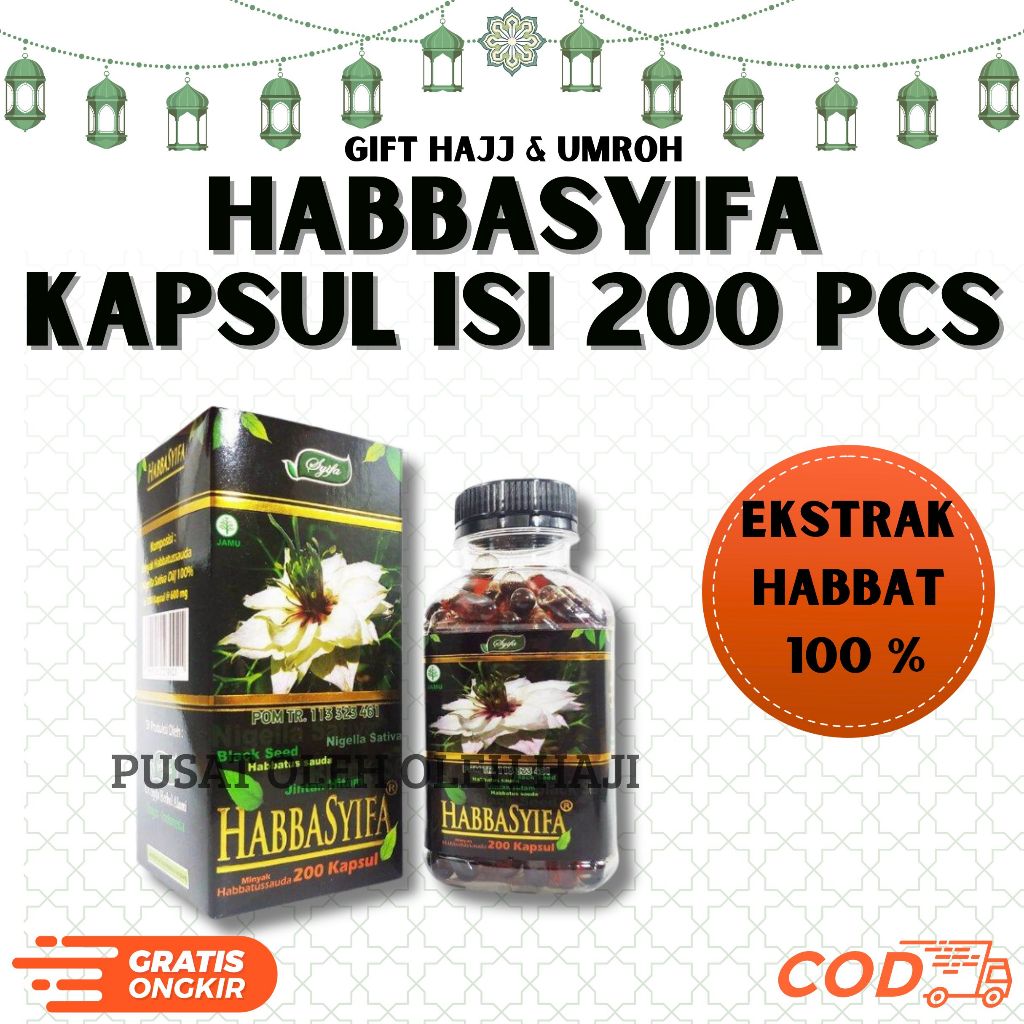 HABBASYIFA OIL 200 KAPSUL I 100% EXTRA HABBATUSAUDA I MINYAK HABBATUSAUDA QAHIRA ASLI ORIGINAL BEST 