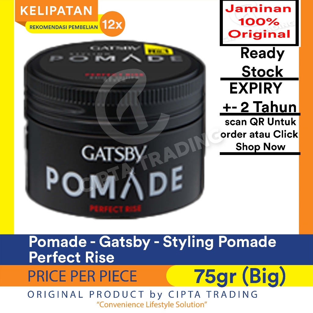 Minyak rambut pomade gatsby styling pomade Perfect Rise besar 75g