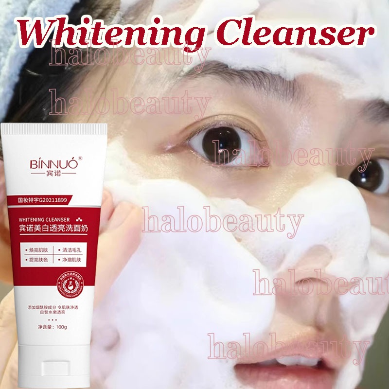 Facial Wash Niacinamide Whitening Cleanser Gentle Cleanser Mencerahkan Mengecilkan Pori-Pori Acnes F