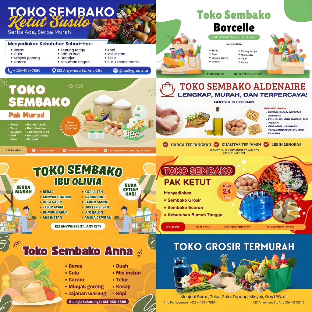 Spanduk / Banner Toko Kelontong / Toko Sembako BISA REQUEST