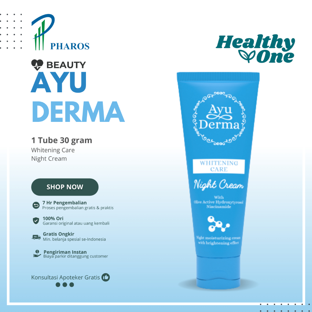 Ayu Derma Whitening Night Cream (30gr) - Krim Malam Whitening