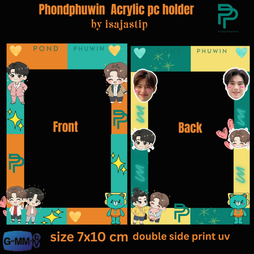 PC Holder Akrilik Cahol 2 Sisi Depan Belakang Edisi Pond Naravit Phuwin Pondphuwin GMMTV Thailand Se