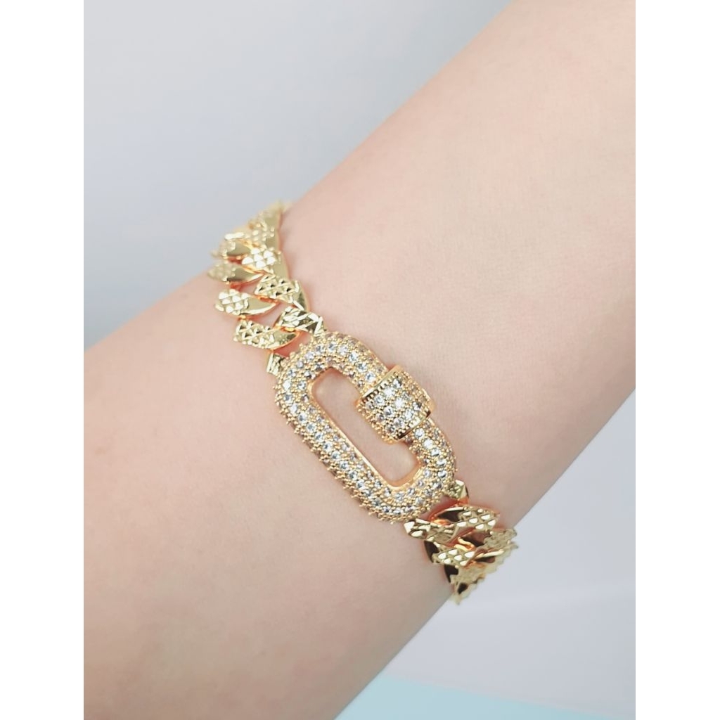 Gelang rantai titanium anti karat plat mata sisik naga kaitan jam