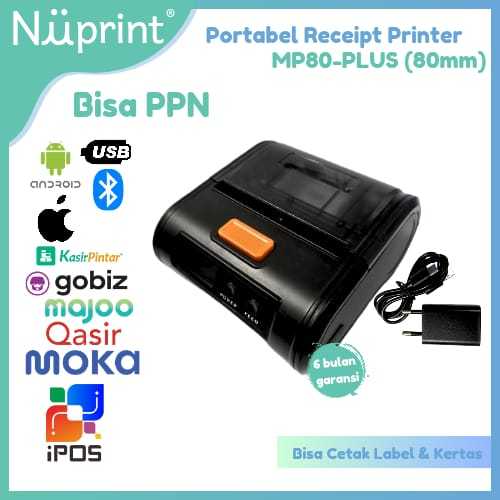 NUPRINT Printer Thermal Portable Battery 80mm Bluetooth Usb Printer