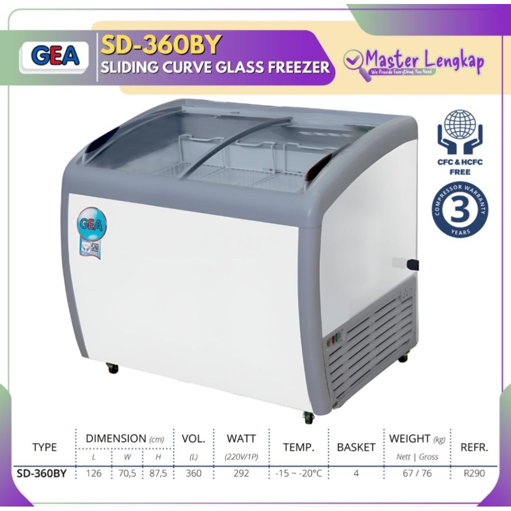 BOX FREEZER SLIDING GEA 360LITER SD-360BY BOX FREEZER GEA 360 LITER SD360BY BOX GEA SLIDING SD360BY 