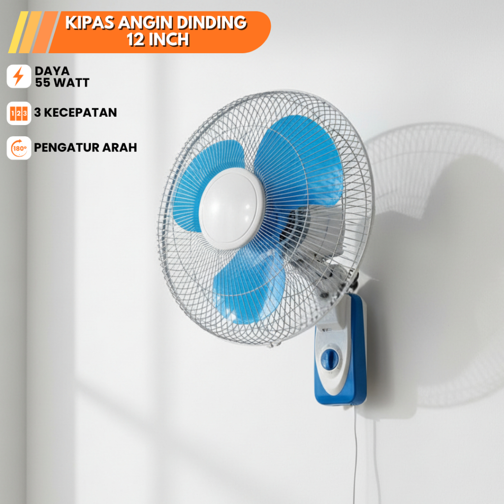 KIPAS ANGIN DINDING 12 INCHI / WALLFAN 12 INCH