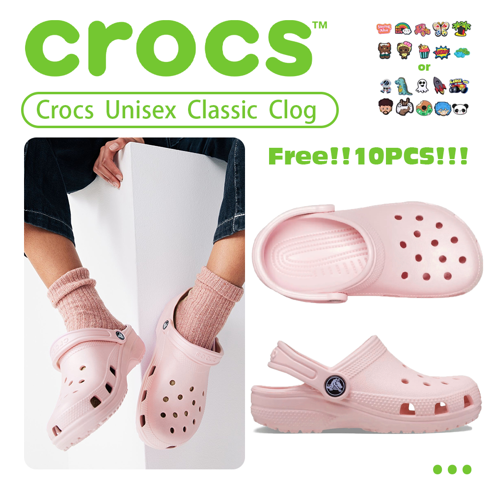 [COD]Sandal Crocs Unisex Classic Clog/ Ori cross Pria Wanita/ Flat Sandals/Crocs Dewasa-Pink