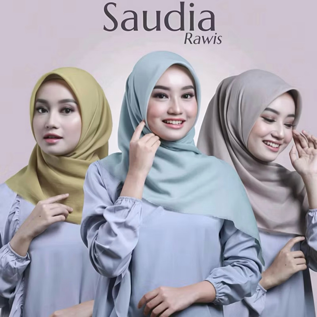 Hijab Segiempat Saudia Rawis | Kerudung Polos Saudia Rawis| Jilbab Sekolah Segiempat Saudia