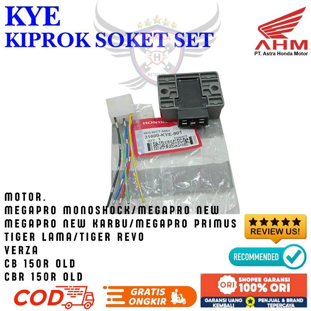 KZR ORIGINAL KIPROK + SOKET HONDA VARIO TECHNO 125F1, KIPROK SOKET HONDA VARIO 125LED, KIPROK SOKET 
