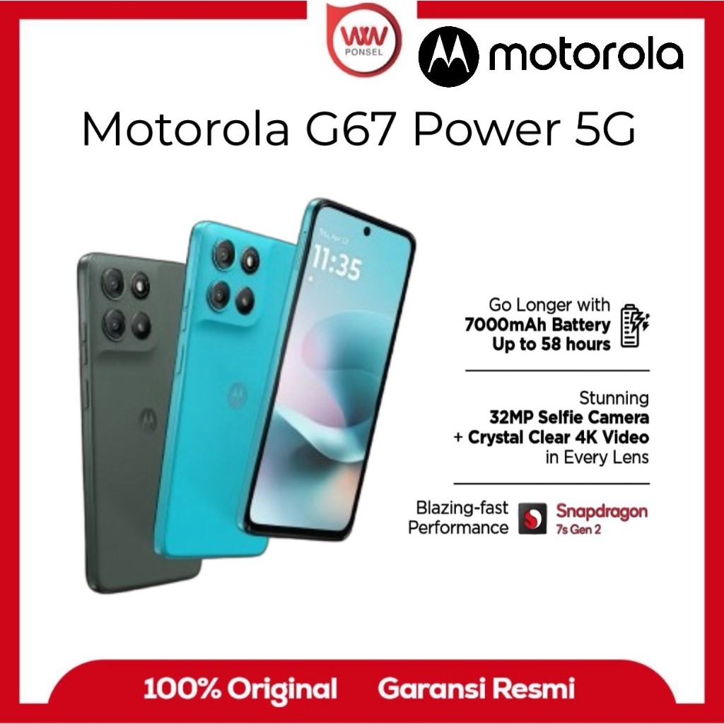 Hp Motorola G67 5G Ram 8GB Internal 256GB Garansi Resmi