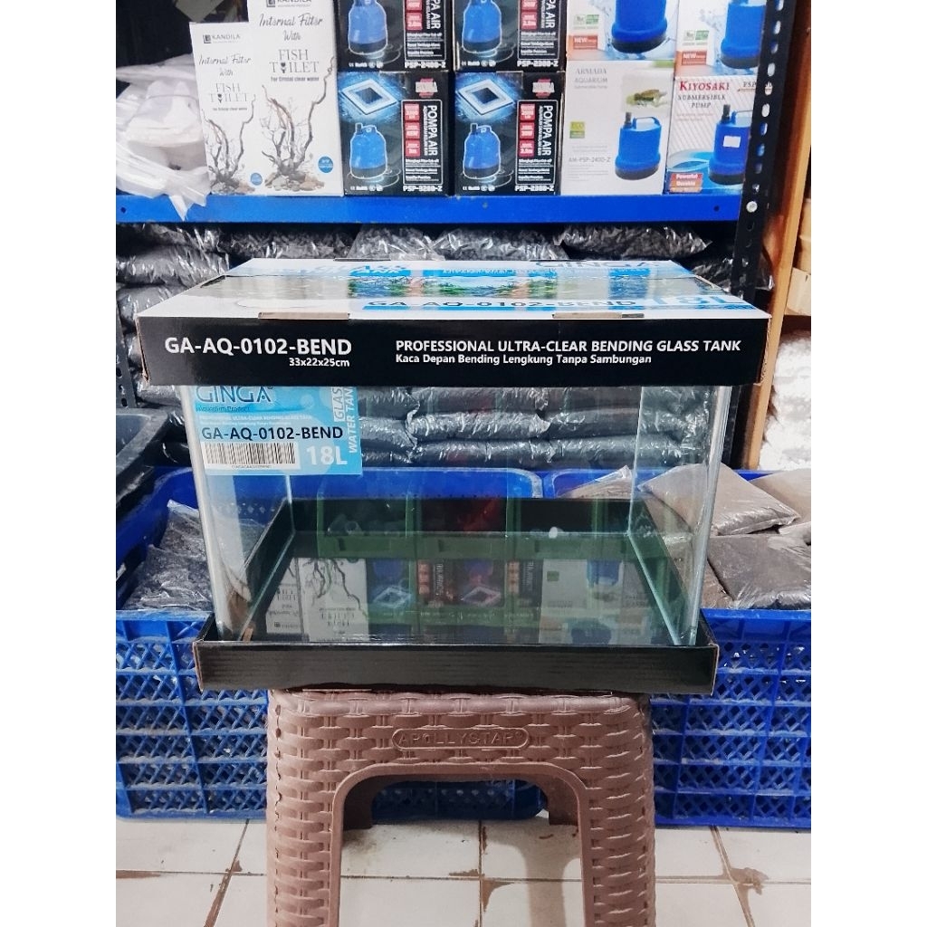 AQUARIUM BENDING ( KACA LENGKUNG ) // 18 LITER ( 33 X 22 X 25 )