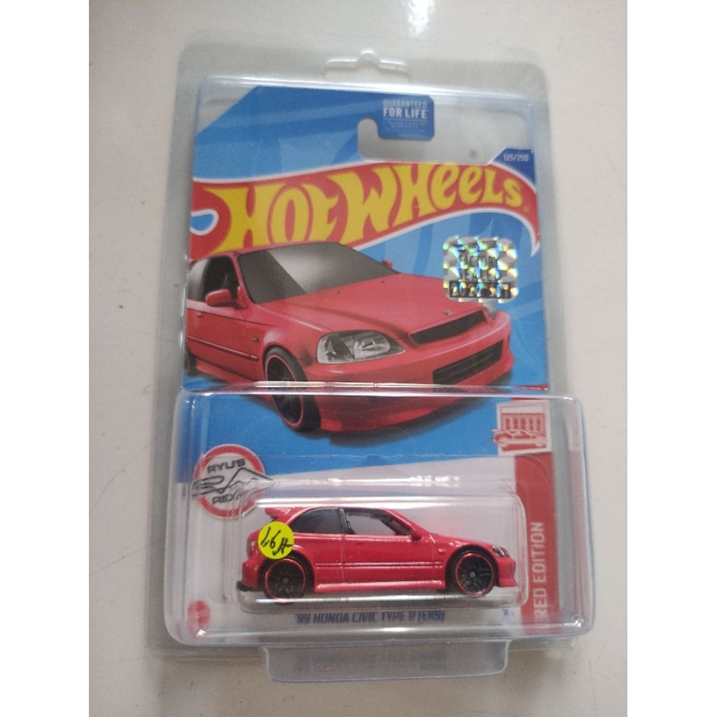 hotwheels 99 honda civic ek9 red edition