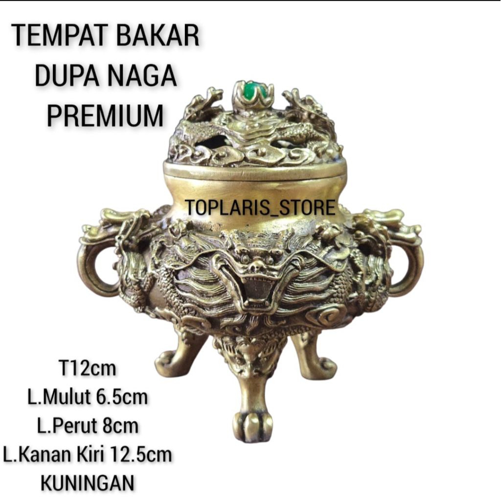 Hiolo Tempat Bakar Dupa Naga Kuningan / Logam