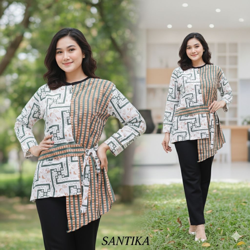 Seragam batik wanita modern | baju batik wanita modern | batik wanita modern | Atasan batik wanita m