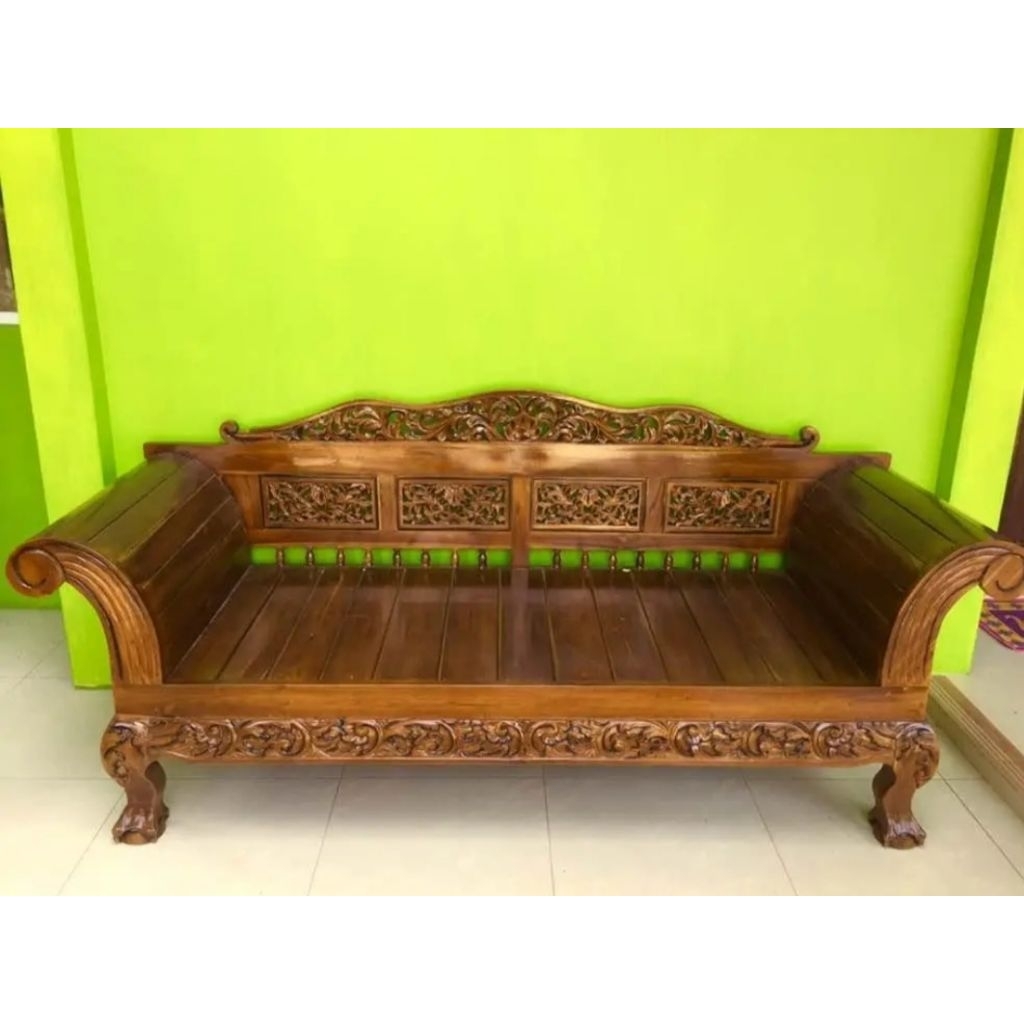 Bale Bale Macan Jati Minimalis Bangku Jati Solid Kokoh - Kualitas Bergaransi