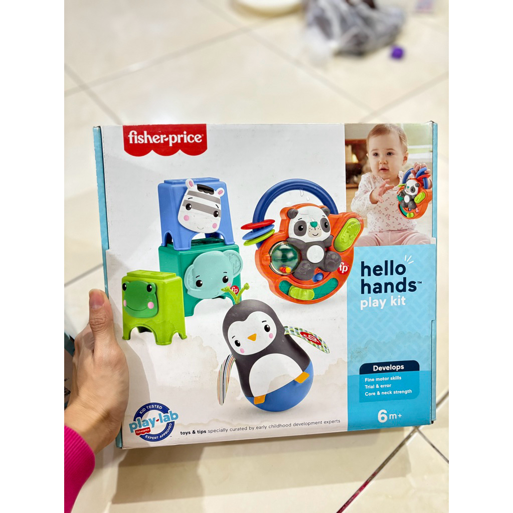 FISHER PRICE GIFT SET HELLO MOVES HELLO SENSES ROLE PLAY KIT mainan bayi kado baby newborn lahiran h