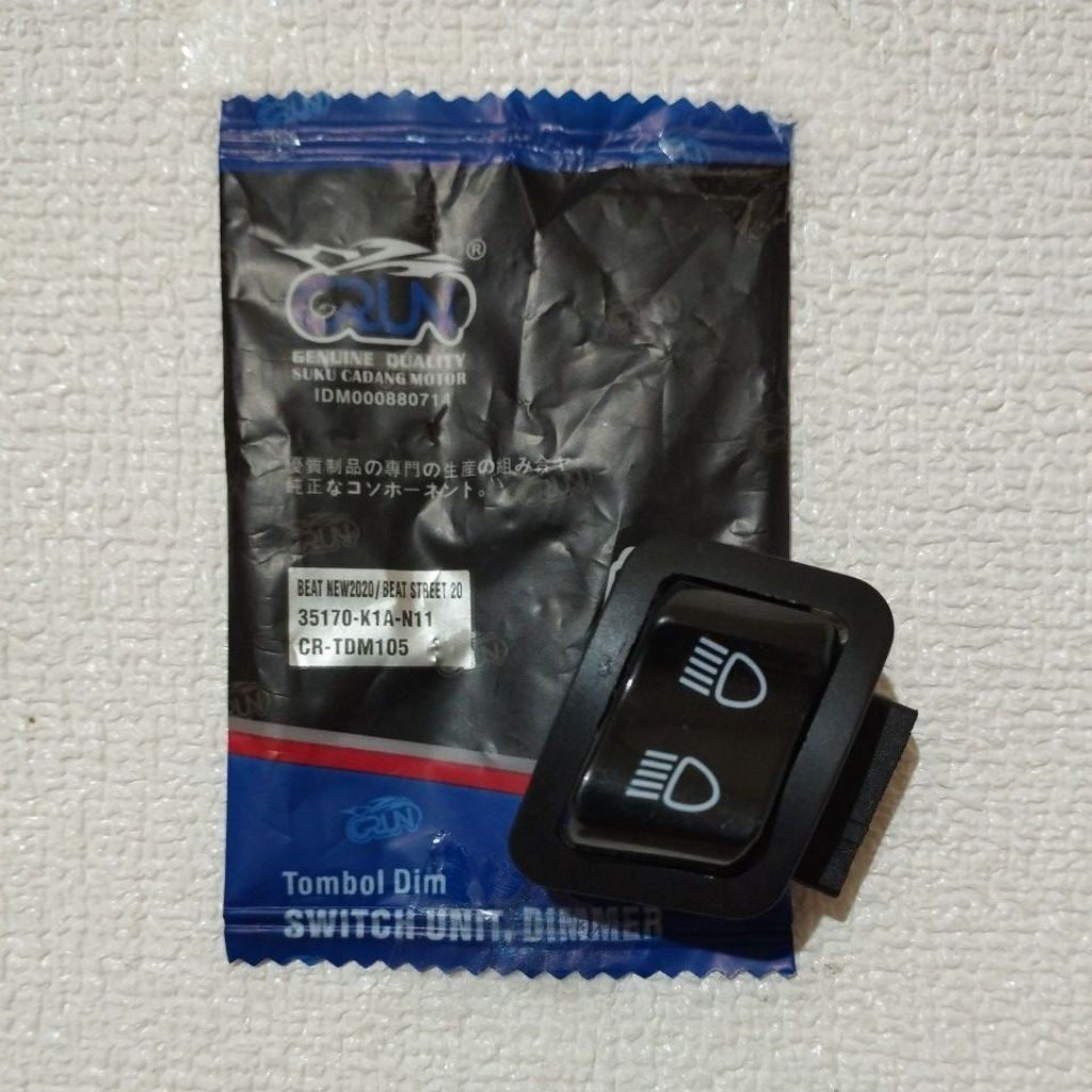 CRUN TOMBOL DIM 3PIN BEAT NEW 2020 (K1A) 3KAKI /BEAT STREET /VARIO 125 150 NEW LED /STYLO 160 /TOMBO