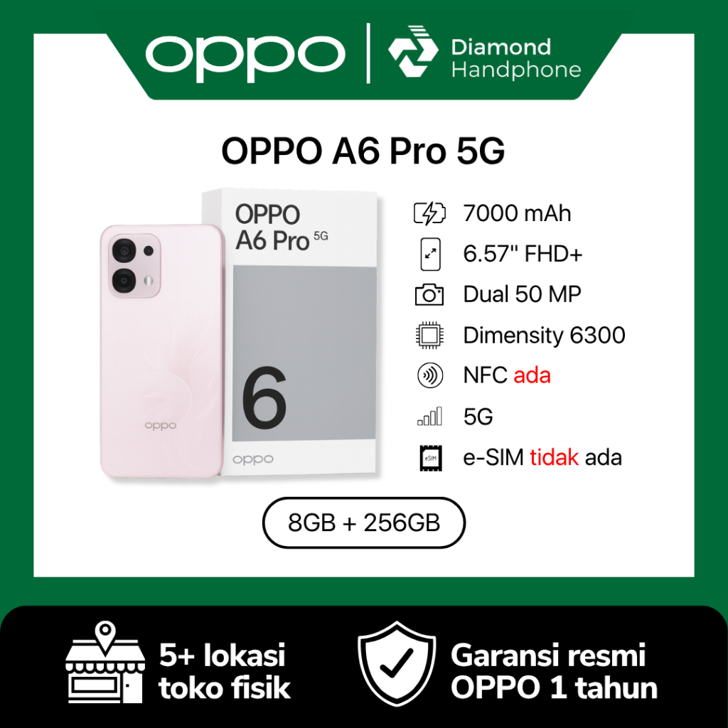 Oppo A6 Pro 5G 8/256 8/256GB 8GB 256GB Garansi Resmi