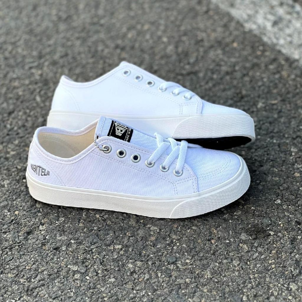 Ventela Alpha Low White Original 100% Sepatu Pria Wanita Casual Putih Polos
