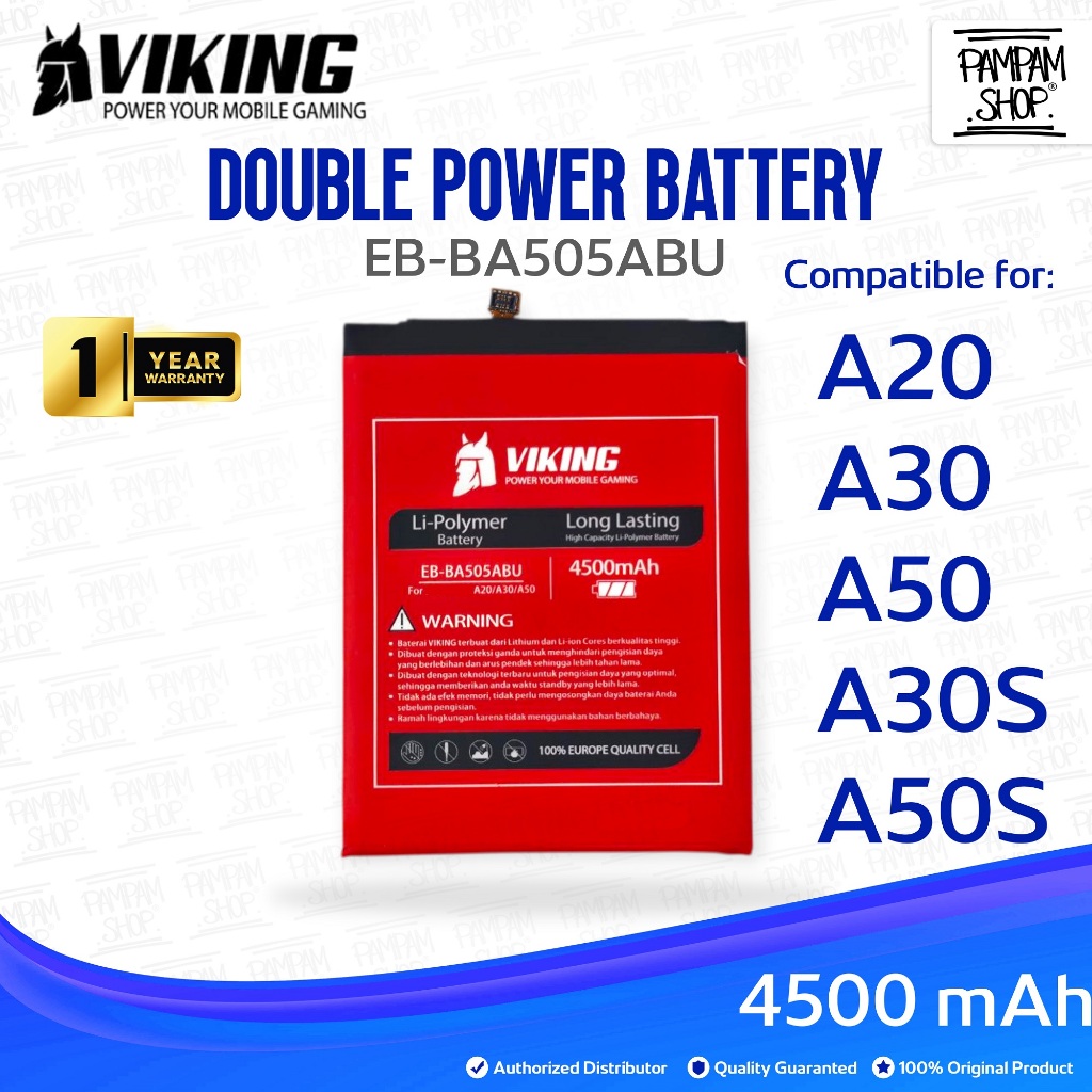 Baterai VIKING Double Power Original Samsung Galaxy A20 A205 A30 A305 A50 A30S A50S A505 EB-BA505ABU