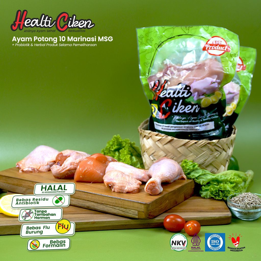 HEALTI CIKEN | AYAM PROBIOTIK | AYAM POTONG 10 MARINASI MSG