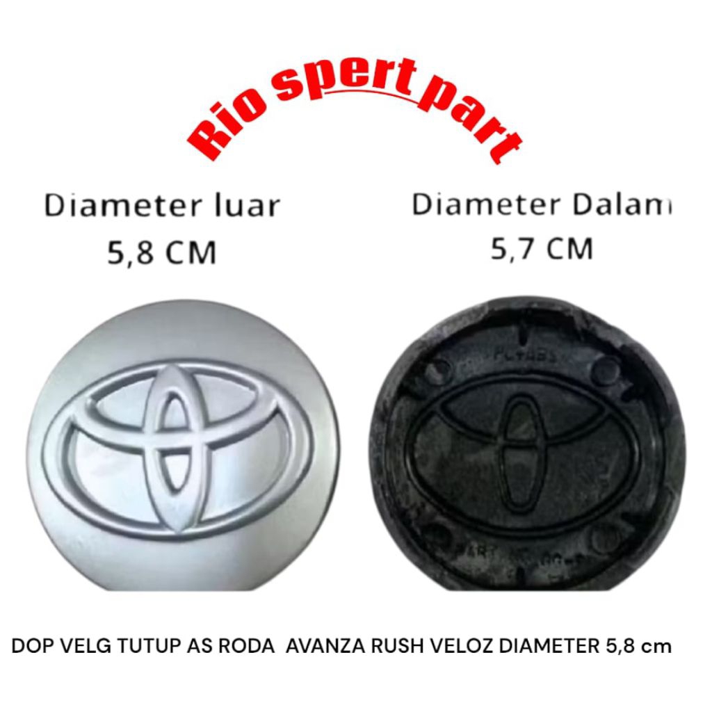Tutup velg dop roda toyota avanza 2005-2015 rush 2007-2015 veloz 2007-2017 Silver ORI