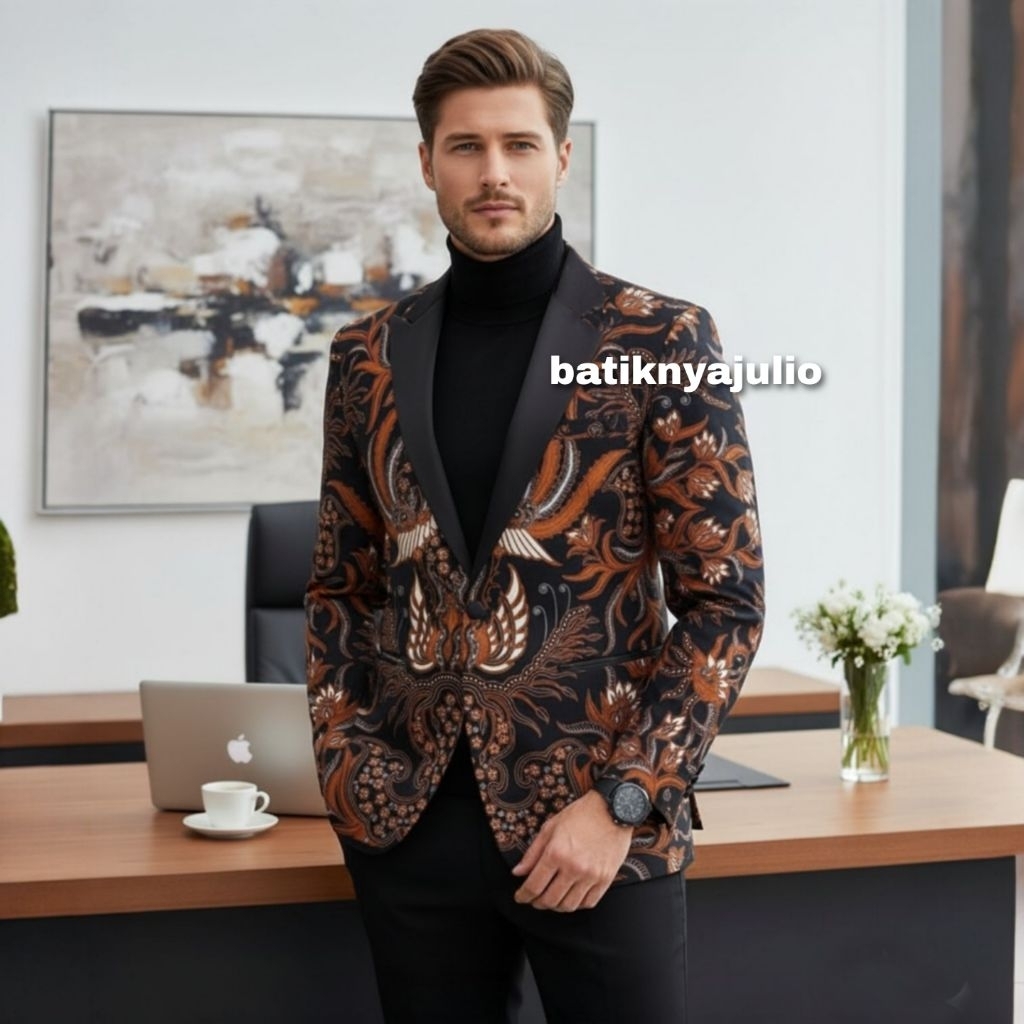 jas batik pria blazer batik pria premium modern batiknyajulio os 2