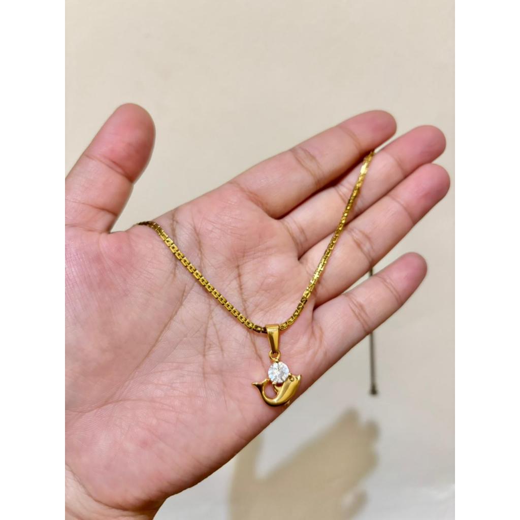 Embos 750 - Kalung Italy Santa Liontin Lumba-Lumba Mata Titanium