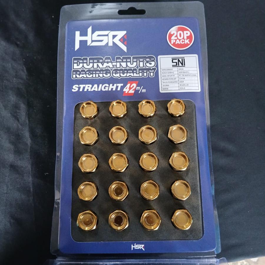 baut mur racing LUG NUT warna GOLD ukuran 12x1.5 & 12x1.25