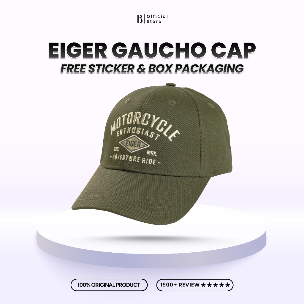 Topi EIGER Guacho Cap Olive Black Pria Wanita