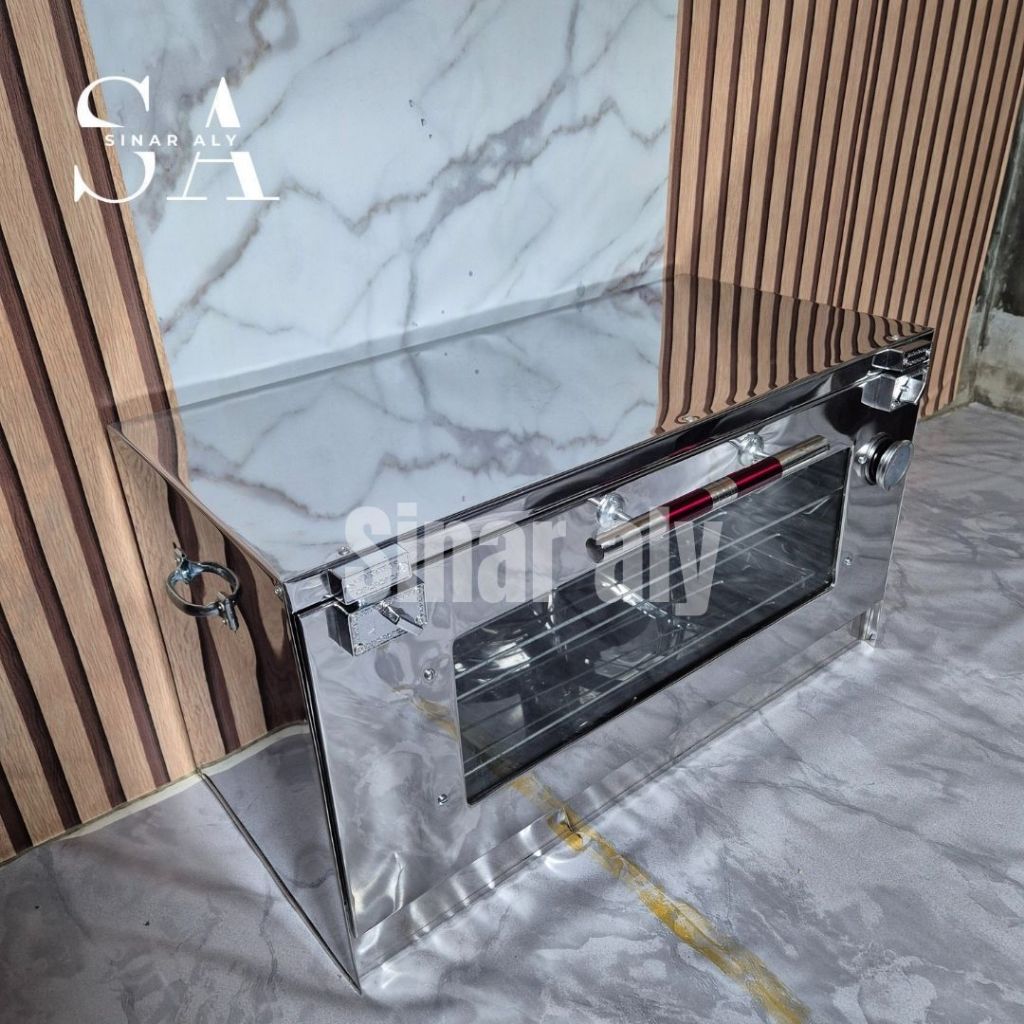 Oven Kompor - Oven Tangkring 2 Tungku + Termometer Bahan Stainless Steel - Galvanis Premium Bonus Pa