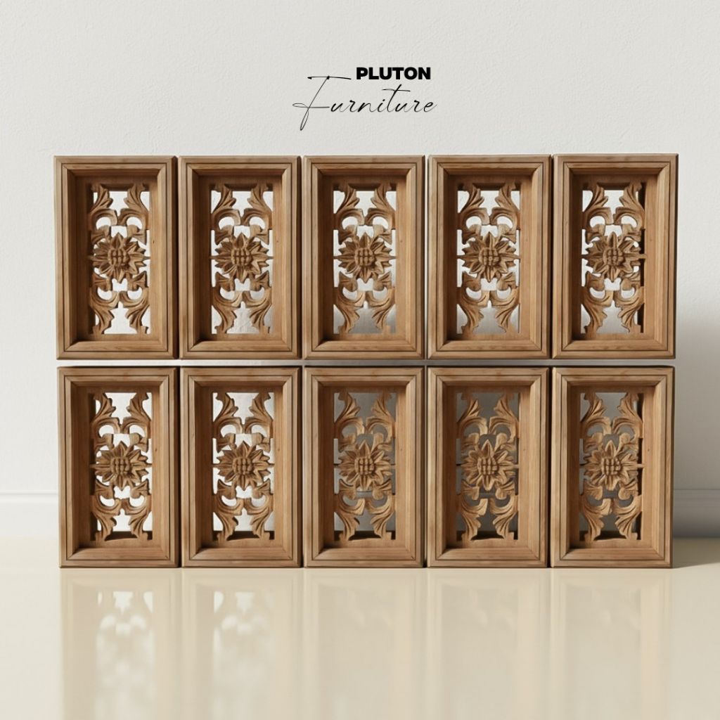 PLUTON - PAKET 10 PCS Loster Kayu jati/Ventilasi alami/Ventilasi rumah/Lubang angin