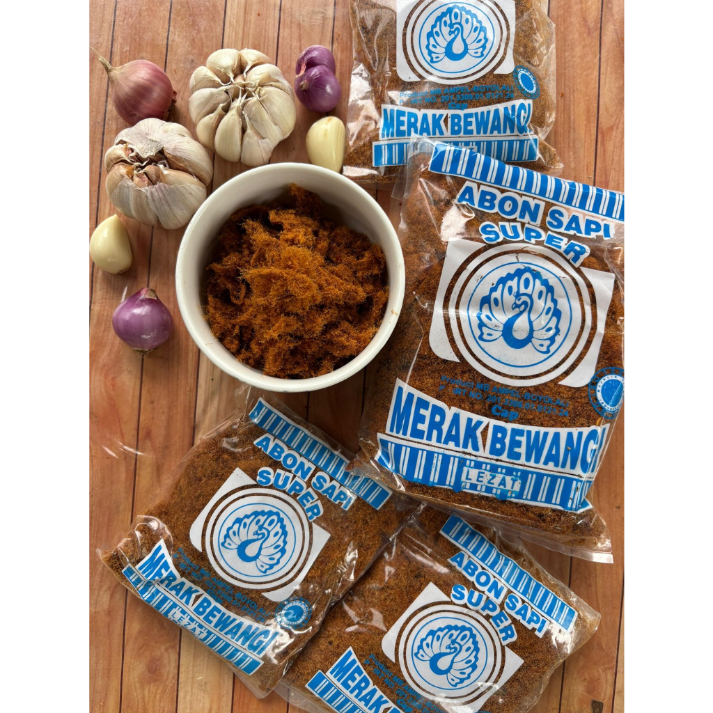 Abon Sapi Super Cap Merak Bewangi 250 gram | Asli Boyolali | Abon Sapi Halal 100% Daging Sapi Asli |