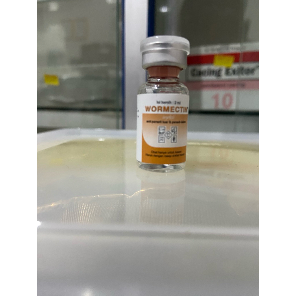 Wormectin Inj 2 ml | Obat injeksi anti parasit kutu, cacing, caplak untuk anjing kucing sapi babi ka